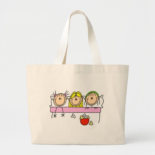 Girl Slumber Party Bag Grote Tote Bag (Voorkant)