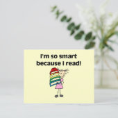 Girl Smart omdat ik lees Briefkaart (Staand voorkant)