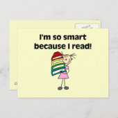 Girl Smart omdat ik lees Briefkaart (Voorkant / Achterkant)