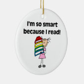 Girl Smart omdat ik lees Keramisch Ornament (Rechts)