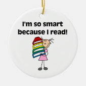 Girl Smart omdat ik lees Keramisch Ornament (Voorkant)