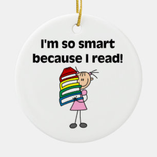 Girl Smart omdat ik lees Keramisch Ornament