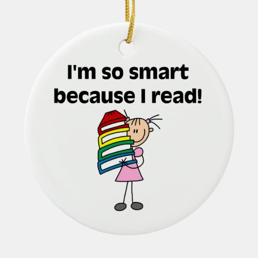 Girl Smart omdat ik lees Keramisch Ornament (Voorkant)