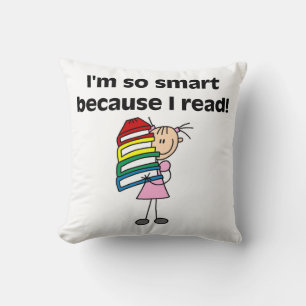 Girl Smart omdat ik lees Kussen