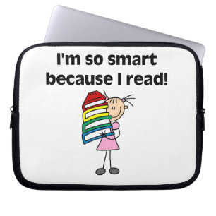 Girl Smart omdat ik lees Laptop Sleeve