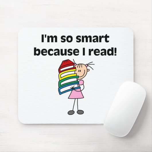 Girl Smart omdat ik lees Muismat (Met muis)