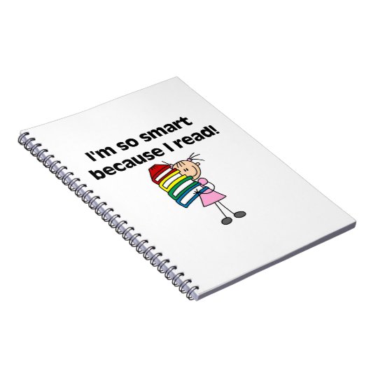 Girl Smart omdat ik lees Notitieboek (Rechterzijde)