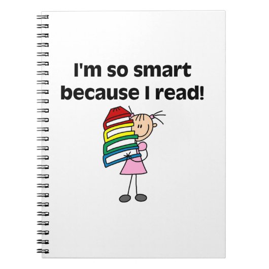 Girl Smart omdat ik lees Notitieboek (Voorkant)