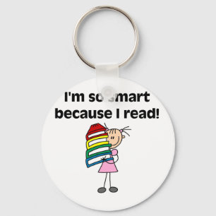 Girl Smart omdat ik lees Sleutelhanger