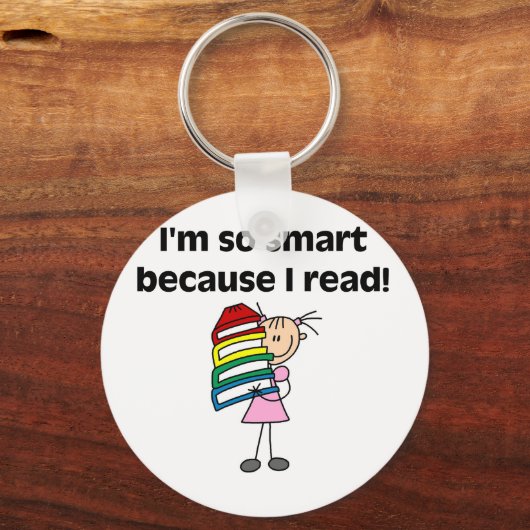 Girl Smart omdat ik lees Sleutelhanger (Voorkant)