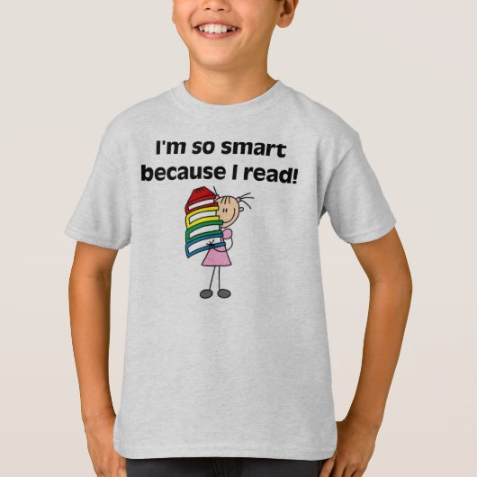 Girl Smart omdat ik lees T-shirt (Voorkant)