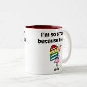 Girl Smart omdat ik lees Tweekleurige Koffiemok (Voorkant rechts)