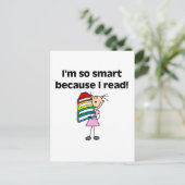 Girl Smart omdat ik Tshirts en cadeautjes lees Briefkaart (Staand voorkant)