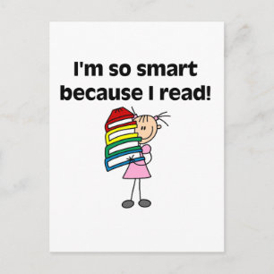 Girl Smart omdat ik Tshirts en cadeautjes lees Briefkaart