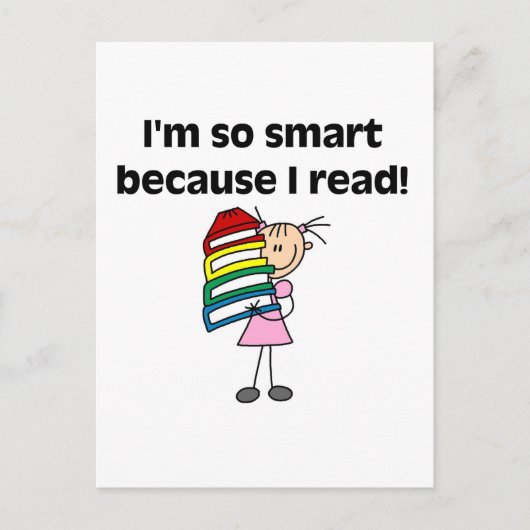 Girl Smart omdat ik Tshirts en cadeautjes lees Briefkaart (Voorkant)
