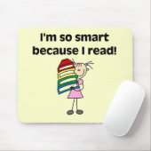 Girl Smart omdat ik Tshirts en cadeautjes lees Muismat (Met muis)