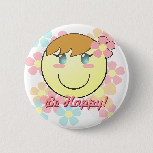 Girl Smiley Button (Voorkant)