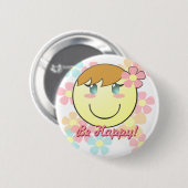 Girl Smiley Button (Voorkant /achterkant)
