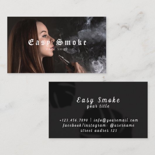 Girl Smoke Vape Shop Visitekaartje (Voorkant / Achterkant)