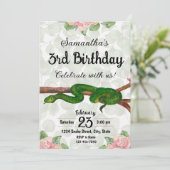 Girl Snake verjaardagsuitnodiging Kaart (Staand voorkant)