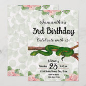 Girl Snake verjaardagsuitnodiging Kaart (Voorkant / Achterkant)