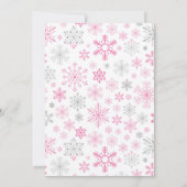 Girl Snowflake Baby shower Invitation Kaart (Achterkant)