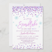Girl Snowflake Winter Baby shower Kaart (Voorkant)