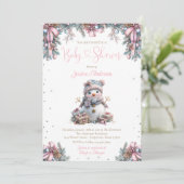 Girl Snowman Baby shower Kaart (Staand voorkant)