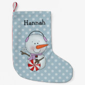 Girl Snowman Personalized Kleine Kerstsok (Voorkant)