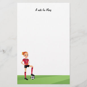 Girl Soccer Camp Stationery Briefpapier