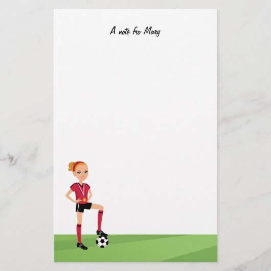 Girl Soccer Camp Stationery Briefpapier (Voorkant)