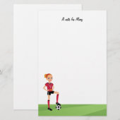 Girl Soccer Camp Stationery Briefpapier (Voorkant / Achterkant)