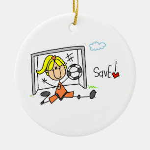 Girl Soccer Goal Keeper T-shirts en cadeautjes Keramisch Ornament