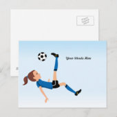 Girl Soccer Invitation for a Match Briefkaart (Voorkant / Achterkant)