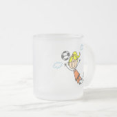 Girl Soccer Jump Tshirts en Gifts Matglas Koffiemok (Voorkant rechts)