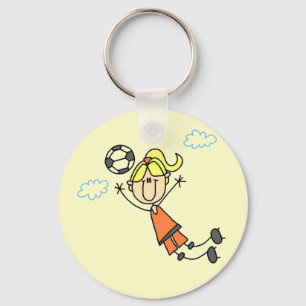 Girl Soccer Jump Tshirts en Gifts Sleutelhanger
