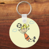 Girl Soccer Jump Tshirts en Gifts Sleutelhanger (Voorkant)