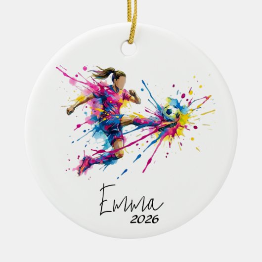 girl soccer ornament, soccer ornament (Voorkant)