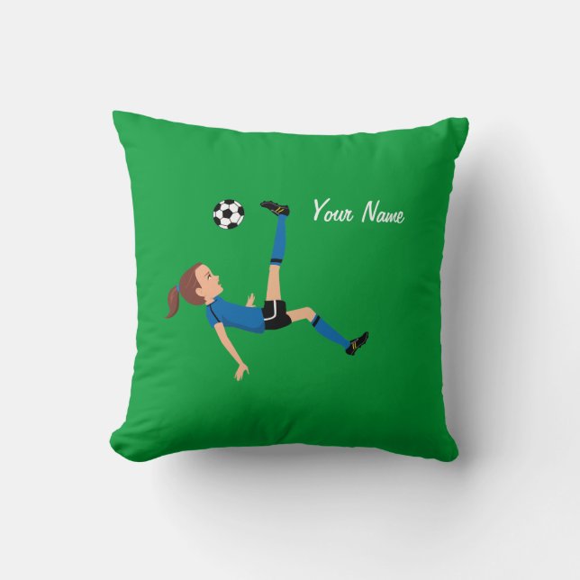 Girl Soccer Player Cool Pillow Kussen (Voorkant)