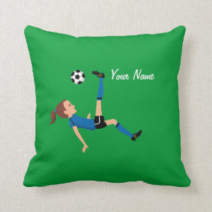 Girl Soccer Player Cool Pillow Kussen