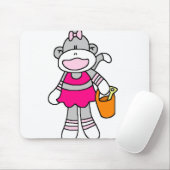 Girl Sock Monkey op strand Muismat (Met muis)