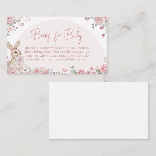 Girl Some Bunny Baby shower Boeken voor Baby Informatiekaartje (Voorkant / Achterkant)