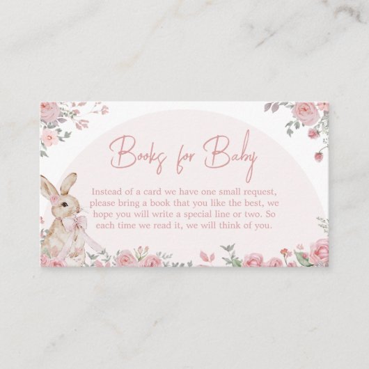 Girl Some Bunny Baby shower Boeken voor Baby Informatiekaartje (Voorkant)