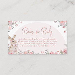 Girl Some Bunny Baby shower Boeken voor Baby Informatiekaartje