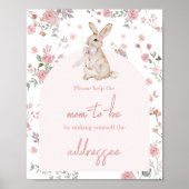 Girl Some Bunny Baby shower Envelope Station Poster (Voorkant)