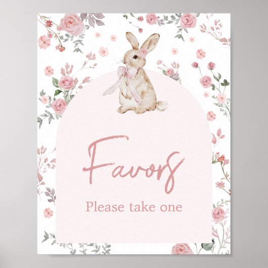 Girl Some Bunny Baby shower Favors Poster (Voorkant)