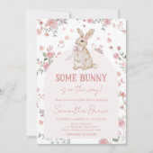 Girl Some Bunny Baby shower Invitation Kaart (Voorkant)