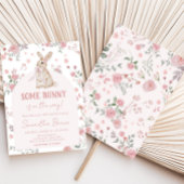 Girl Some Bunny Baby shower Invitation Kaart