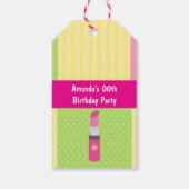 Girl Spa Birthday Party Guest Favor Cadeaulabel (Achterkant)