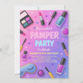 Girl Spa Pamper Party Birthday Invitation Kaart (Voorkant)
